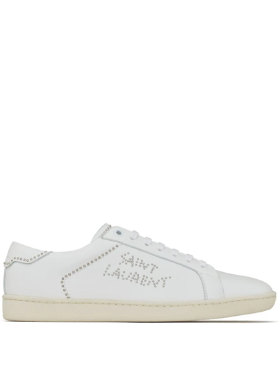 Saint Laurent Leather Court Classic Sl/08 Trainers In White