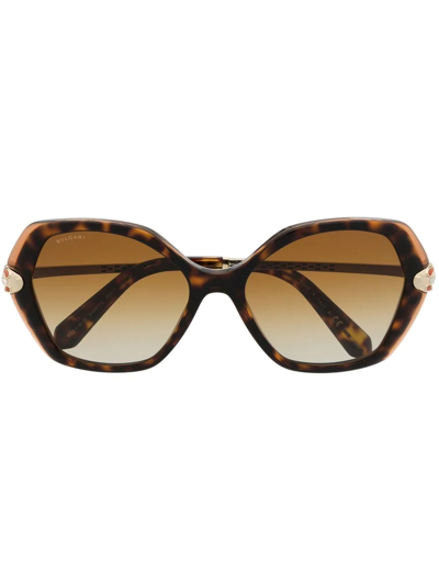 Bvlgari Tortoiseshell Cat-eye Frame Sunglasses