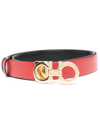 FERRAGAMO GANCINI-BUCKLE CALF LEATHER BELT