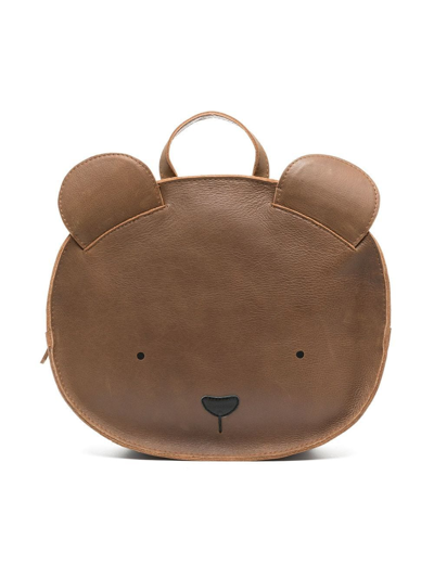 Donsje Kids' Kapi Classic Leather Backpack In Brown