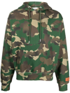 Heron Preston Camouflage Effect Hoodie With Patch Pocket In Green