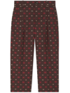 GUCCI DOUBLE G JACQUARD COTTON-WOOL TROUSERS