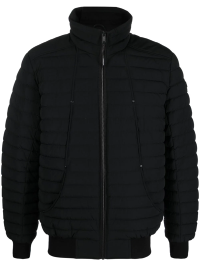 Moose Knuckles Zip-up Padded Down Jacket In Black