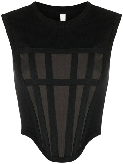 Dion Lee Panelled Corset Top In Black