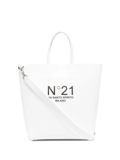 N°21 Small White Eco-leather Shopper