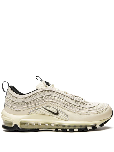 Nike Air Max 97 Logo-embroidered Leather And Mesh Low-top Trainers In Coconut Milk/univ Red-black