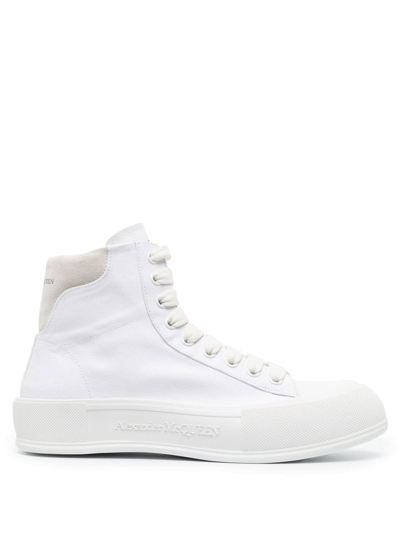 Alexander Mcqueen Eyelet-detail High-top Sneakers In White