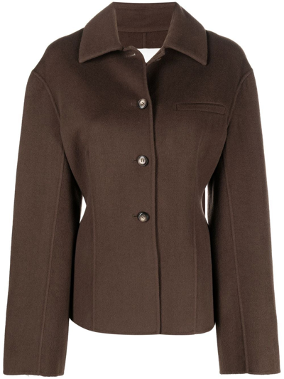 Nanushka Single-breasted Wool Blazer In Brown