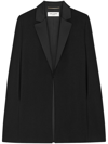 Saint Laurent Satin-lapel Wool-blend Tuxedo Cape In Black
