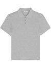 Saint Laurent Piqué-weave Polo Shirt In Grey