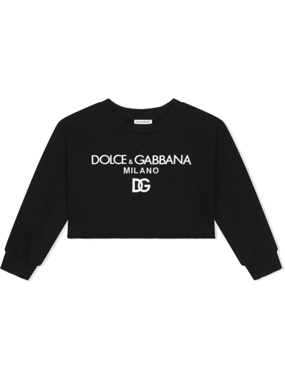 Dolce & Gabbana Kids' Little Girl's & Girl's Logo Sweatshirt In Nero
