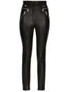 DOLCE & GABBANA ZIP-DETAIL FAUX-LEATHER TROUSERS