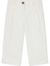 Dolce & Gabbana Embroidered-logo Corduroy Trousers In White