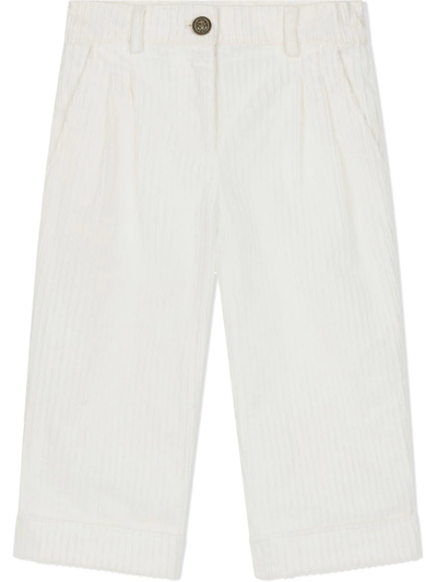 Dolce & Gabbana Kids' Embroidered-logo Corduroy Trousers In Multicolor