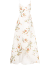 Sachin & Babi Abby Floral-print Gown In White