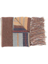NICK FOUQUET STRIPED FRINGED SCARF