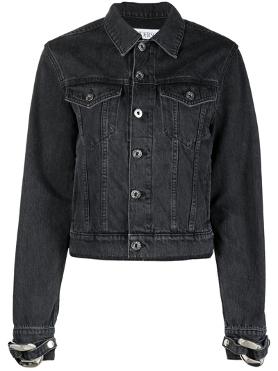 Jw Anderson J.w. Anderson Chain Link Trucker Jacket In Black