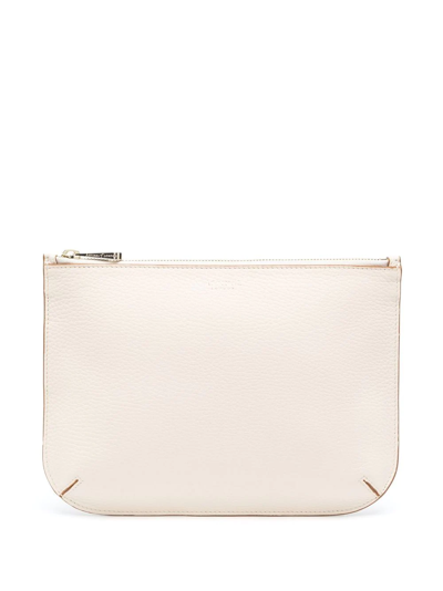 Aspinal Of London Ella Leather Clutch Bag In White