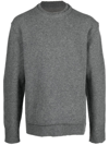 Maison Margiela Martin Margiela Elbow-patch Distressed Jumper In Grey
