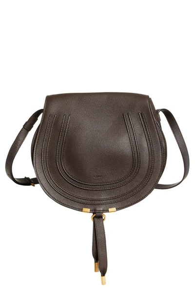 Chloé Marcie Medium Saddle Crossbody Bag In Bold Brown