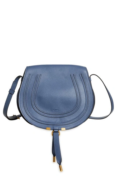 Chloé Medium Marcie Leather Crossbody Bag In Graphite Navy