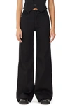 Dl1961 Hepburn High Waist Wide Leg Jeans In Raven