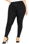 City Chic Harley Luna High Waist Skinny Jeans In Black