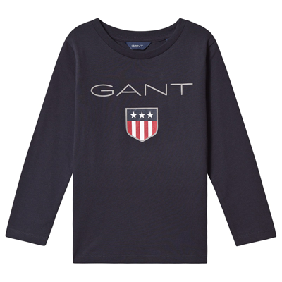 Gant Kids' Shield Logo T-shirt Evening Blue In Navy
