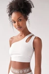 Year Of Ours Robin One Shoulder Bra Top In Ivory