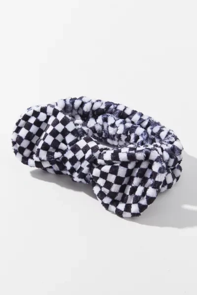 Urban Outfitters Spa Day Headband In Blk/white Check