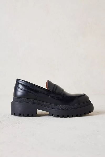 Shoe The Bear Iona Saddle Loafer In Black In Black Polido High Shine