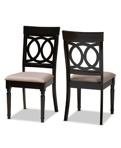 Baxton Studio Lucie Modern And Contemporary Fabric Upholstered 2 Piece Dining Chair Set Set In Sand