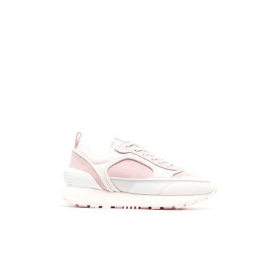 Balmain Pink Racer Low Top Suede Sneakers