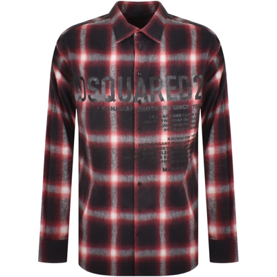 DSQUARED2 DSQUARED2 CHECKED LONG SLEEVE SHIRT RED
