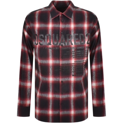 Dsquared2 Checked Long Sleeve Shirt Red