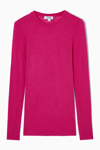 Cos Crew-neck Merino Wool Top In Pink