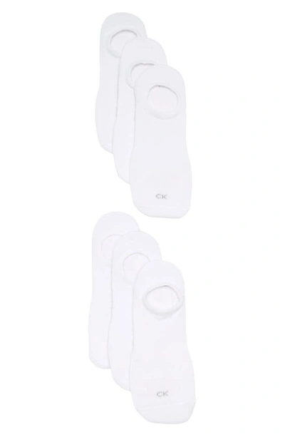 Calvin Klein 6-pack 1/2 Terry Cushion Cut Liner Socks In White
