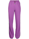 OFF-WHITE PURPLE LOGO-TAPE COTTON TRACK trousers