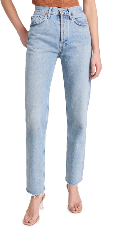 Agolde Mid Rise Vintage Straight Leg Jeans In Blue
