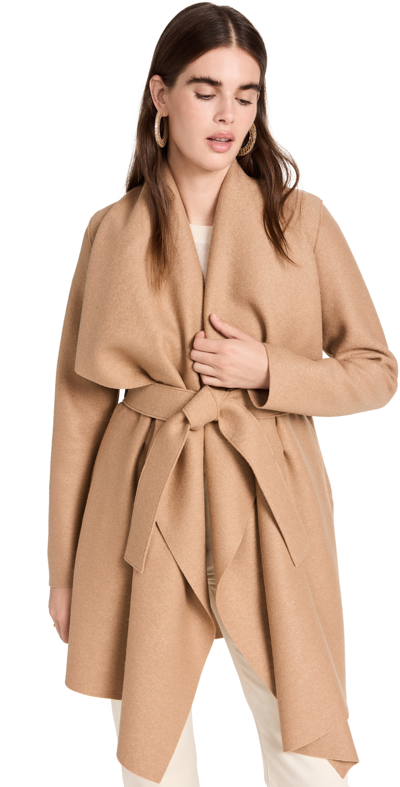 Harris Wharf London Women Blanket Coat In Tan