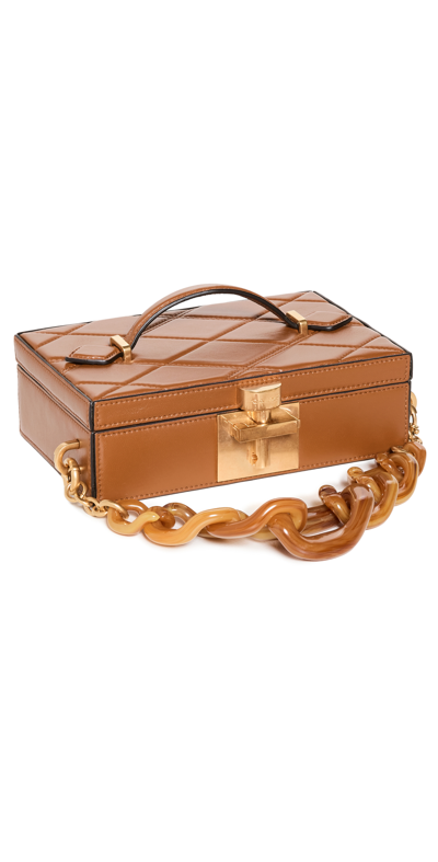 Oscar De La Renta Alibi Minaudiere Shoulder Bag In Cognac