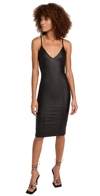 Retroféte Aiden Coated Denim Body-con Dress In Coated Black