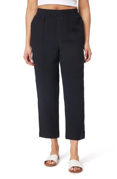 C&c California Sabina Cotton Gauze Ankle Pants In Black Night