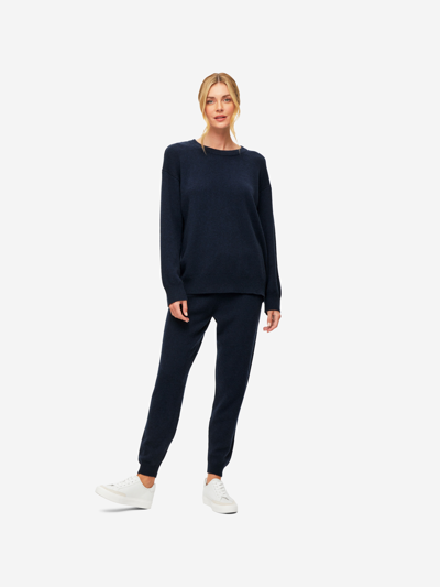 Derek Rose Women's Track Trousers Daphne Cashmere Navy