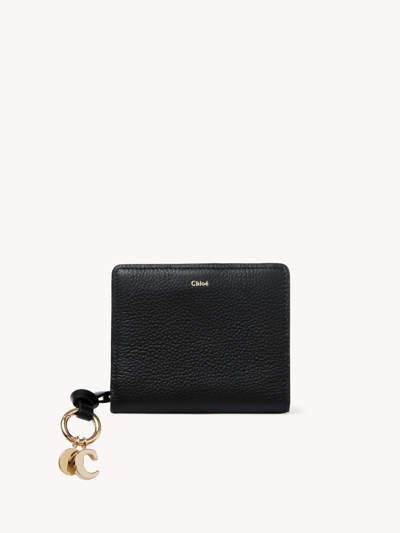 Chloé Alphabet Compact Wallet In Black