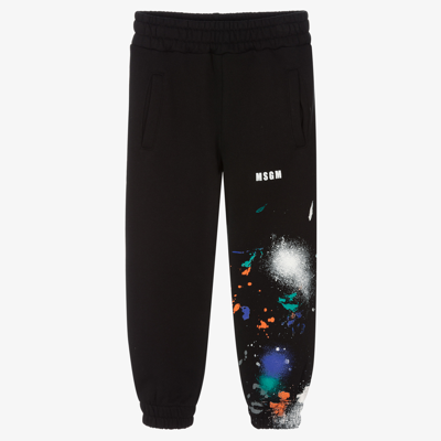 Msgm Kids' Boys Black Logo Joggers