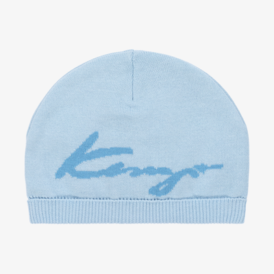 Kenzo Babies' Boys Blue Cotton Knit Hat