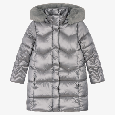 Mayoral Babies' Girls Grey Long Puffer Coat