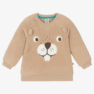 Frugi Babies' Brown Beaver Fleece Sweatshirt