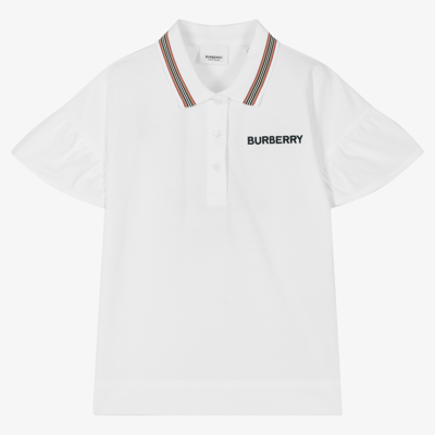 Burberry Teen Girls White Polo Shirt